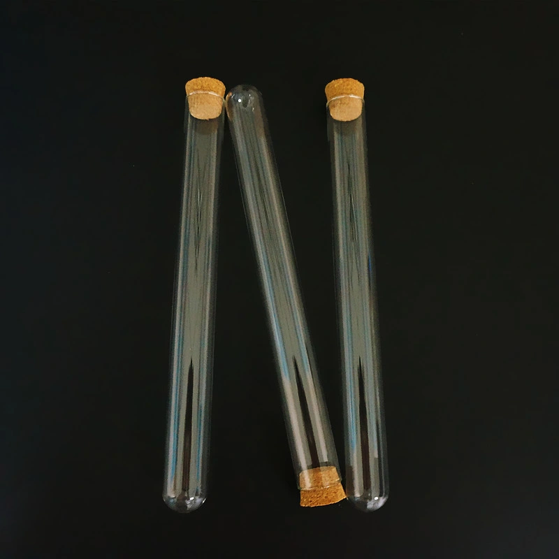 18X180mm Glass Test Tube with Cork Round Bottom Cigar Packaging Tube Laboratory Glassware Storage Jar Storage Jars Smoke Jar Tobacco Smoking Cigarette Jar