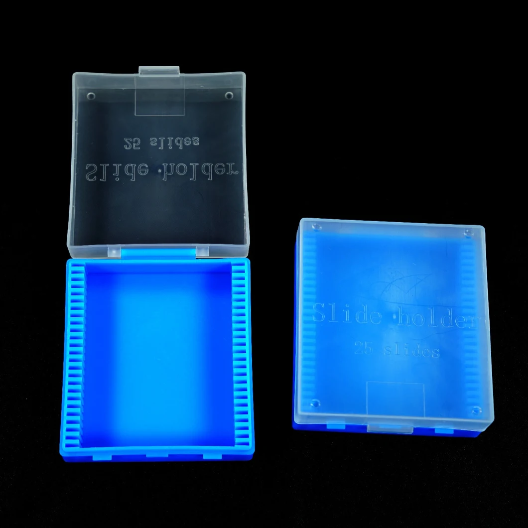 25 Glass Slide Storage Box 25-Place Microscope Slide Case for Lab