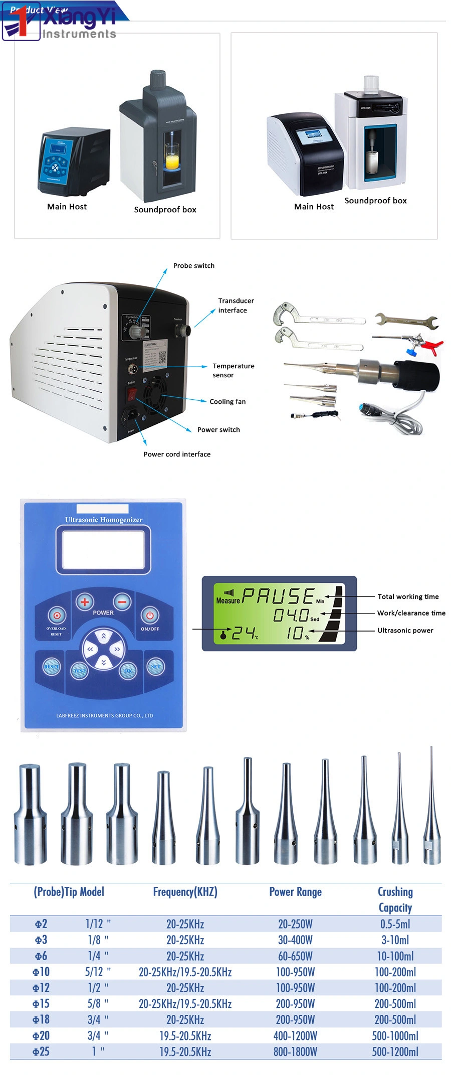 Uh-98-Iiin Ultrasonic Homogenizer/Cell Disruptor/ Sonicator