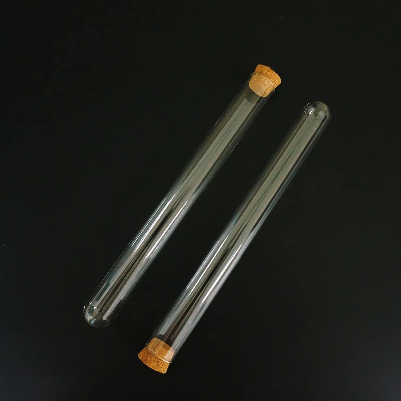 18X180mm Glass Test Tube with Cork Round Bottom Cigar Packaging Tube Laboratory Glassware Storage Jar Storage Jars Smoke Jar Tobacco Smoking Cigarette Jar