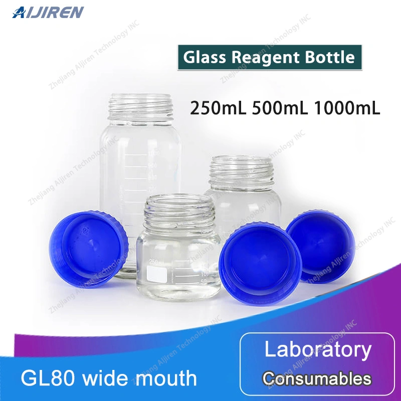 Lab Round Wide-Mouth Media Storage Glass Reagent Bottles with GLS80 Screw Cap