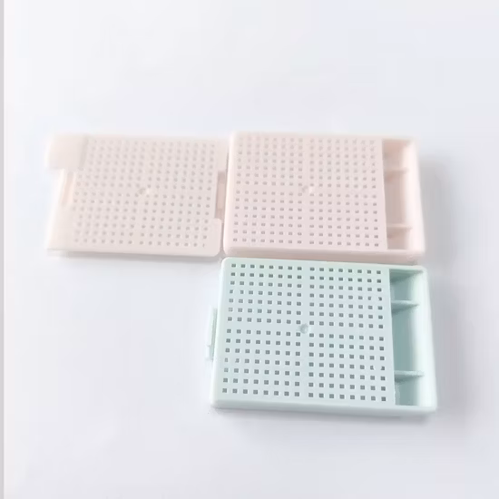 組織標本および組織包埋用の角穴を備えた高品質の使い捨てプラスチック包埋カセット