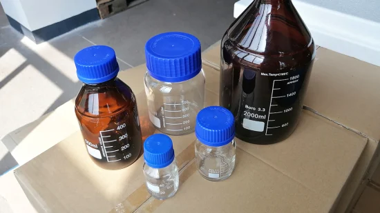 Gl45 実験室サンプル保管用プラスチックガラス試薬ボトル (1000ml スクリューキャップ付き)